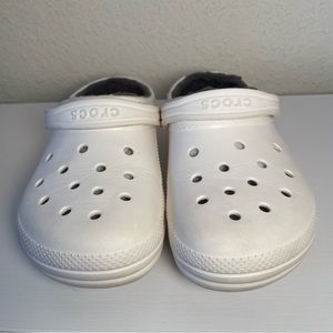 Big Girls Classic Lined Crocs - J4 White